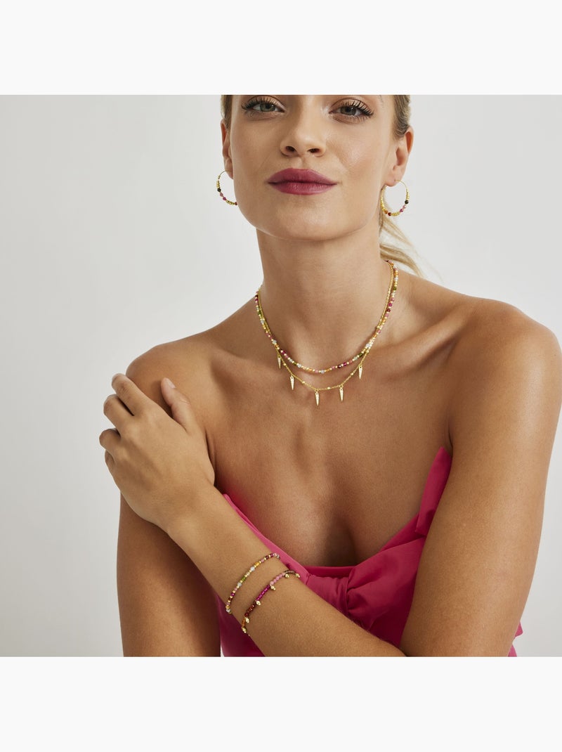 Luxenter Bracelet en argent 925 avec cristaux multicolores finis et plaqué or 18k - Noi Multicolore - Kiabi