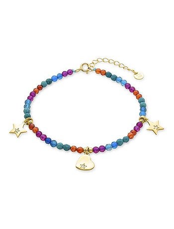 Luxenter Bracelet en argent 925 avec cristaux multicolores finis plaqué or jaune 18K - Sten