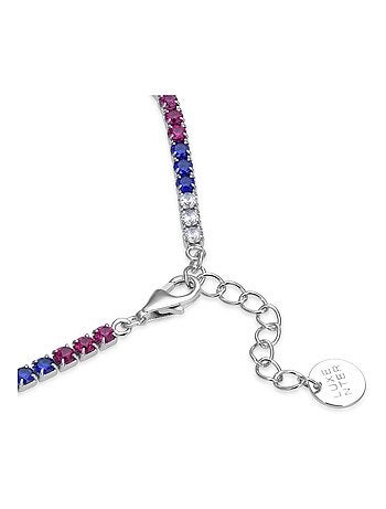 Luxenter Bracelet en argent 925 avec zircon multicolore plaqué rhodium - Tahu