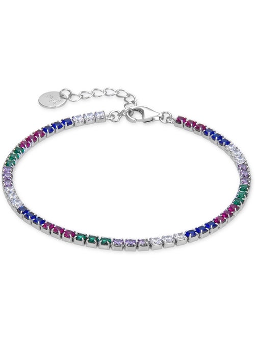 Luxenter Bracelet en argent 925 avec zircon multicolore plaqué rhodium - Tahu - Kiabi