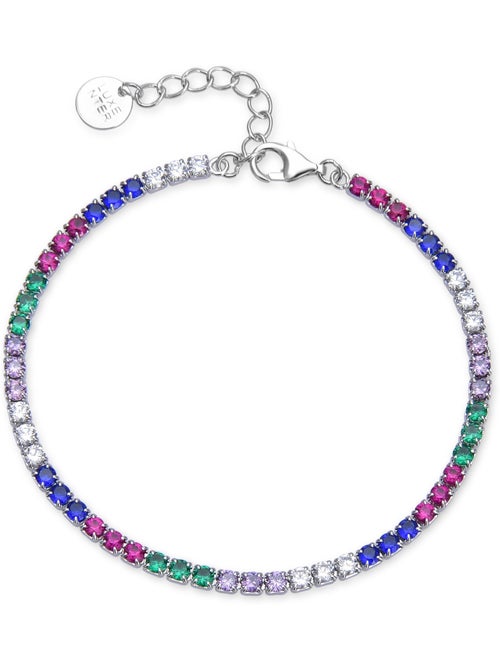 Luxenter Bracelet en argent 925 avec zircon multicolore plaqué rhodium - Tahu - Kiabi