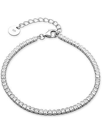 Luxenter Bracelet en argent 925 avec zirconium brillant plaqué rhodium - Oty