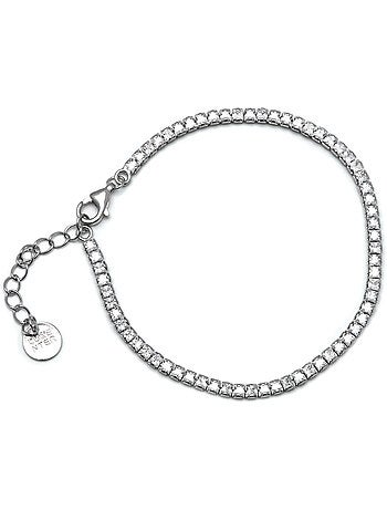 Luxenter Bracelet en argent 925 avec zirconium brillant plaqué rhodium - Oty