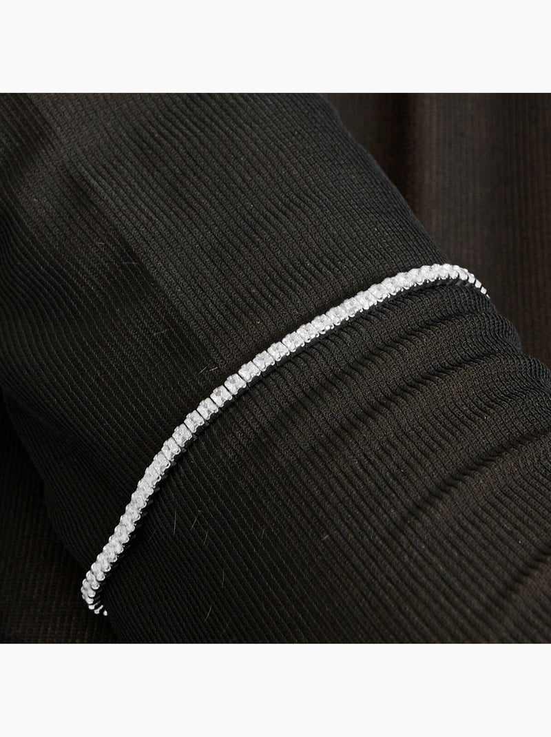 Luxenter Bracelet en argent 925 avec zirconium brillant plaqué rhodium - Oty Argent - Kiabi