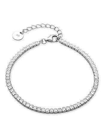 Luxenter Bracelet en argent 925 avec zirconium brillant plaqué rhodium - Oty
