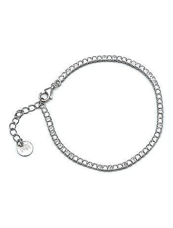 Luxenter Bracelet en argent 925 avec zirconium brillant plaqué rhodium - Oty