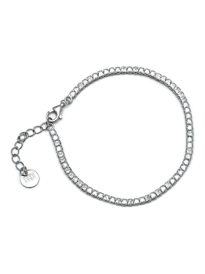 Luxenter Bracelet en argent 925 avec zirconium brillant plaqué rhodium - Oty Blanc - Kiabi