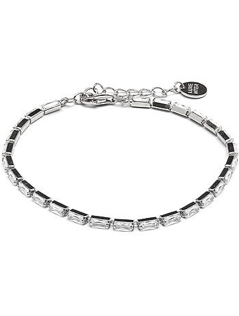 Luxenter Bracelet en argent 925 avec zircons brillants plaqués rhodium - Alku
