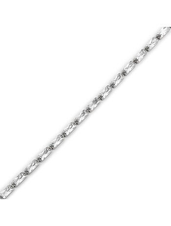 Luxenter Bracelet en argent 925 avec zircons brillants plaqués rhodium - Alku