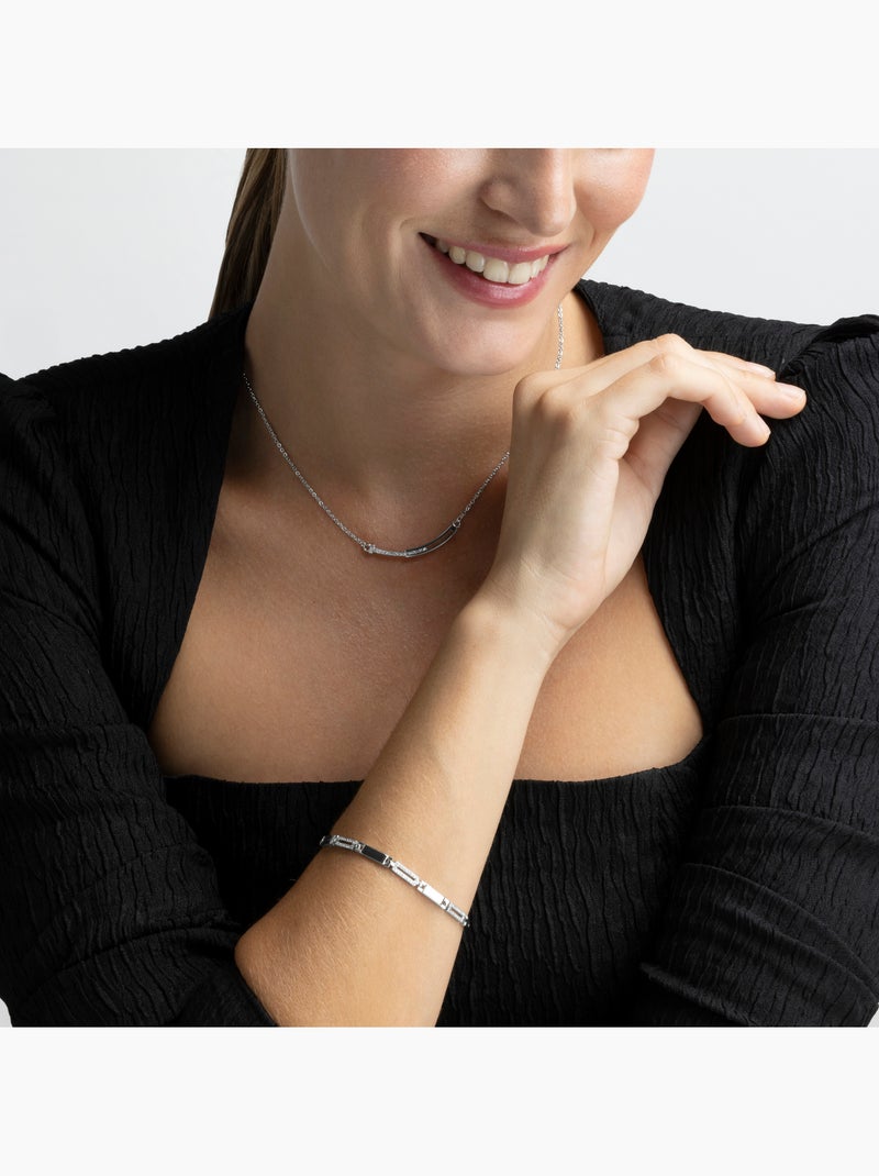 Luxenter Bracelet en argent 925 avec zircons brillants plaqués rhodium - Amim Argent - Kiabi