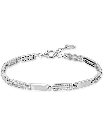 Luxenter Bracelet en argent 925 avec zircons brillants plaqués rhodium - Amim