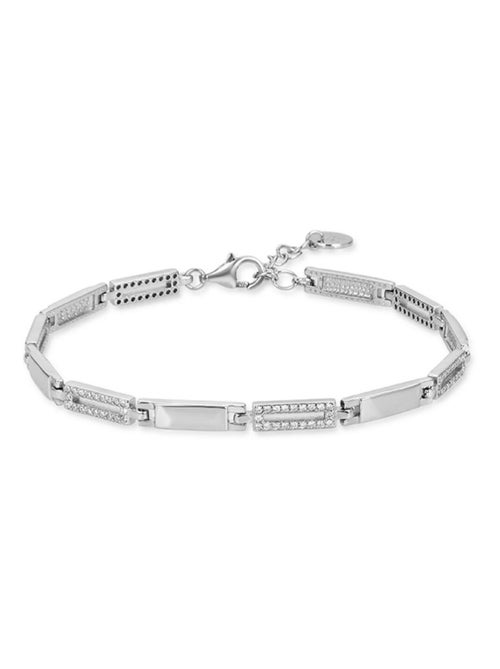 Luxenter Bracelet en argent 925 avec zircons brillants plaqués rhodium - Amim - Kiabi
