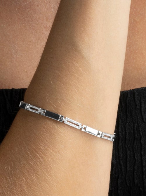 Luxenter Bracelet en argent 925 avec zircons brillants plaqués rhodium - Amim - Kiabi