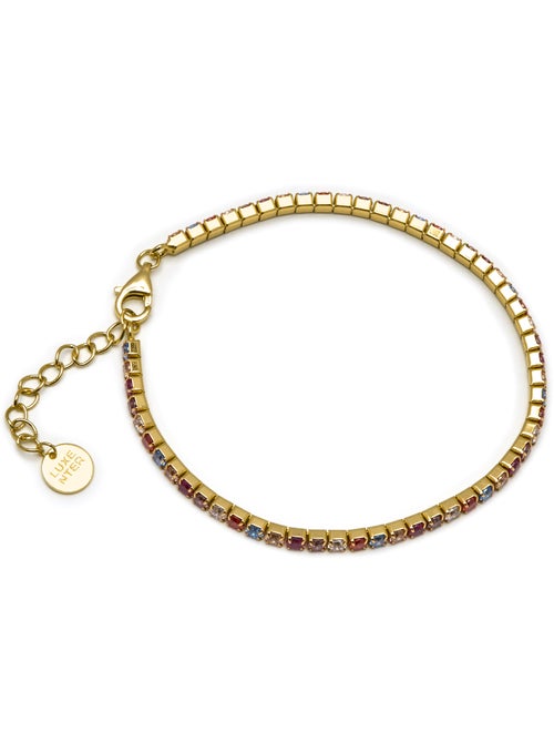 Luxenter Bracelet en argent 925 avec zircons multicolores finis et plaqué or 18k - Tahu - Kiabi Luxenter Bracelet en argent 925 avec zircons multicolores finis et plaqué or 18k - Tahu - Kiabi
