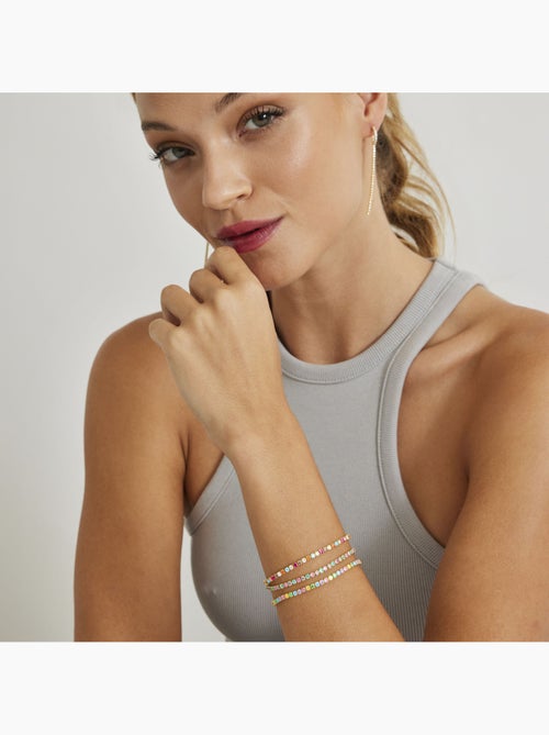 Luxenter Bracelet en argent 925 avec zircons multicolores finis et plaqué or 18k - Tahu - Kiabi Luxenter Bracelet en argent 925 avec zircons multicolores finis et plaqué or 18k - Tahu - Kiabi