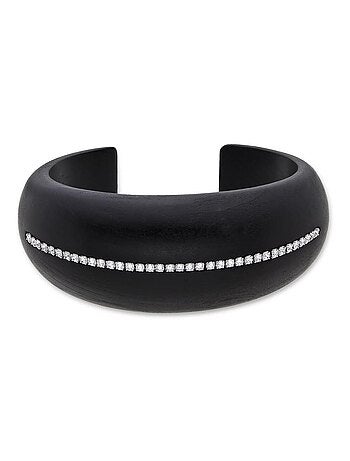 Luxenter Bracelet en argent 925 et bois noir rhodié - Iwox