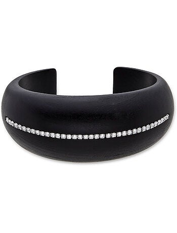 Luxenter Bracelet en argent 925 et bois noir rhodié - Iwox