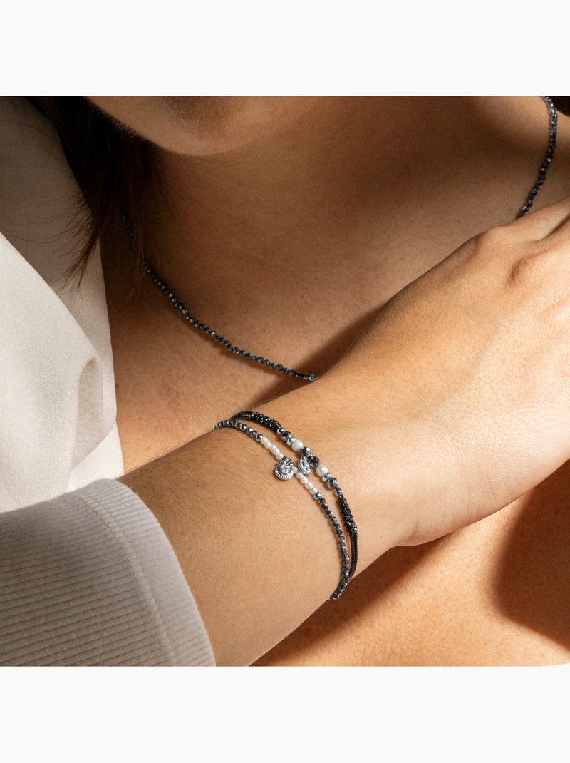 Luxenter Bracelet en argent 925 et perles blanches rhodiées - Nexa Blanc - Kiabi