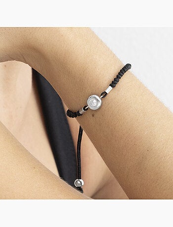 Luxenter Bracelet en argent 925 et zirconium rhodié - Bouton