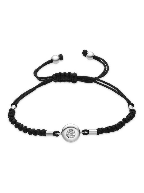 Luxenter Bracelet en argent 925 et zirconium rhodié - Bouton - Kiabi