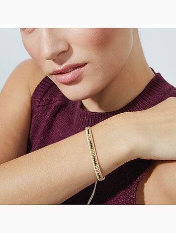 Luxenter Bracelet en cristal multicolore fini et plaqué or 18k - Emeri