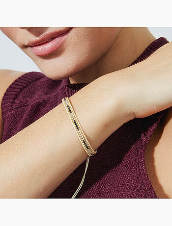 Luxenter Bracelet en cristal multicolore fini et plaqué or 18k - Emeri