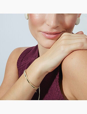 Luxenter Bracelet en cristal multicolore fini et plaqué or 18k - Emeri