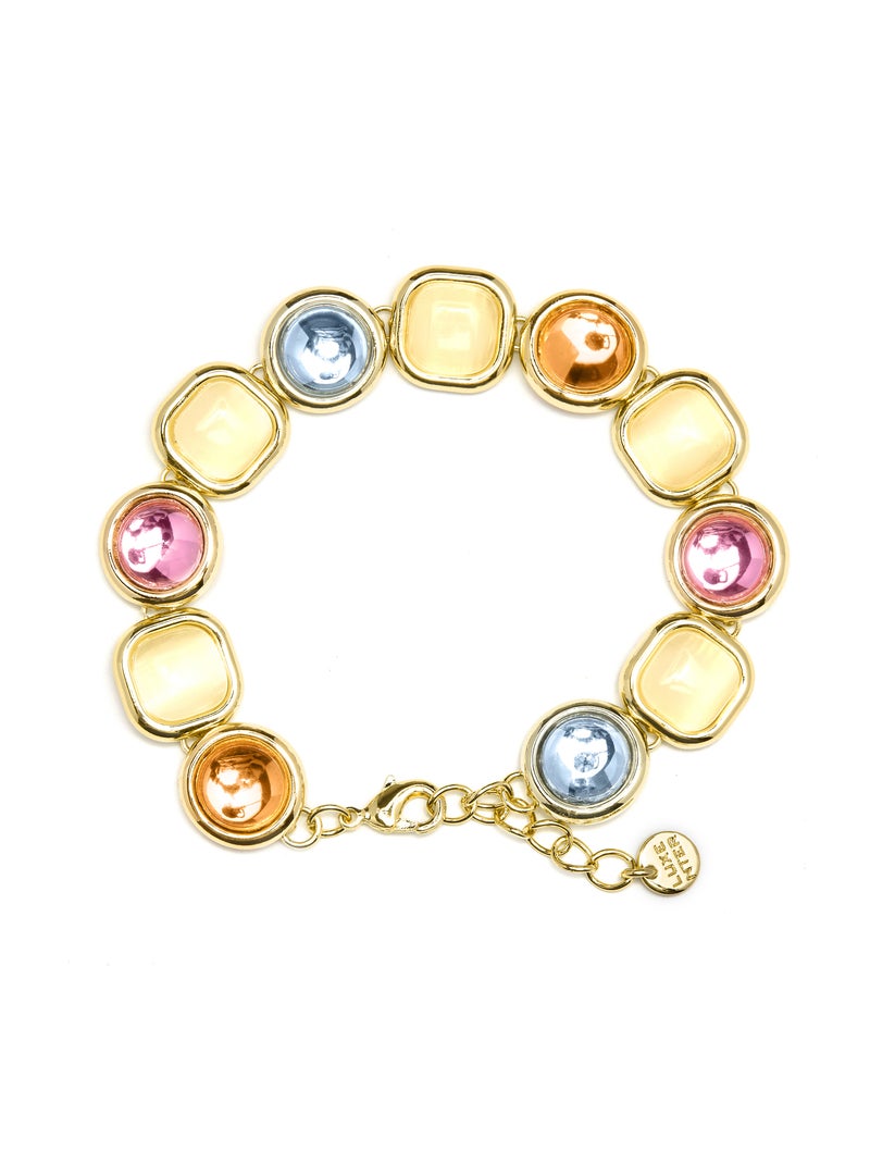 Luxenter Bracelet en cristal multicolore fini plaqué or jaune 18K - Mantis Multicolore - Kiabi