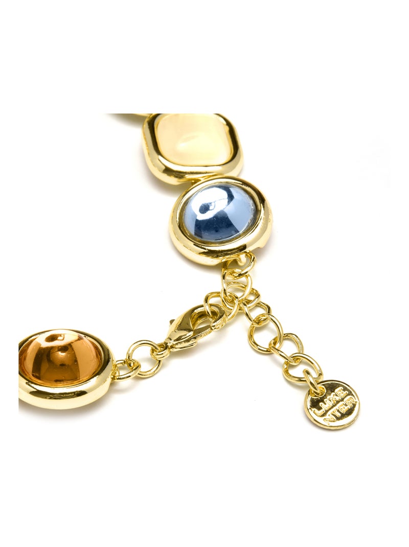 Luxenter Bracelet en cristal multicolore fini plaqué or jaune 18K - Mantis Multicolore - Kiabi