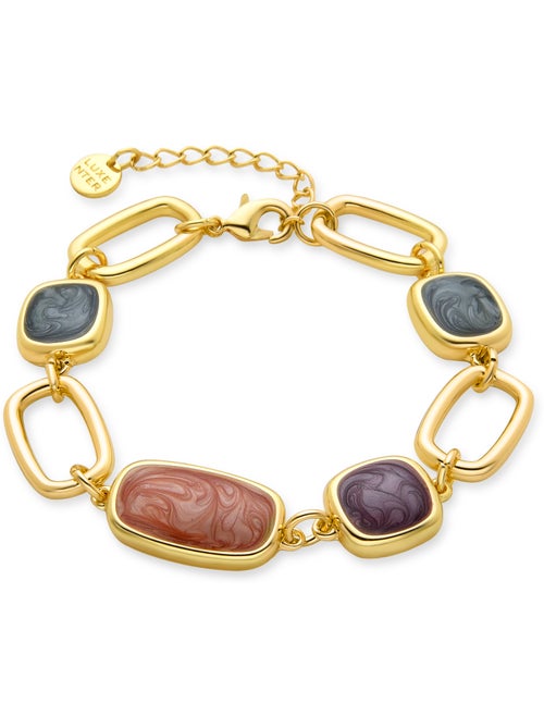 Luxenter Bracelet en résine multicolore et plaqué or 18k - Orzur - Kiabi