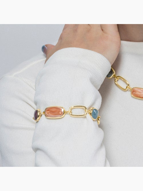 Luxenter Bracelet en résine multicolore et plaqué or 18k - Orzur - Kiabi