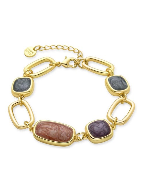 Luxenter Bracelet en résine multicolore finie plaqué or jaune 18K - Orzur - Kiabi
