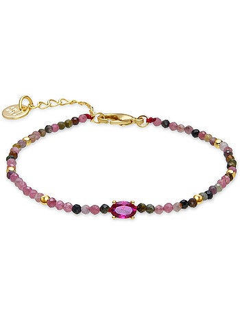 Luxenter Bracelet en Tourmaline multicolore et plaqué or 18k - Baim