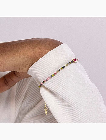 Luxenter Bracelet en Tourmaline multicolore et plaqué or 18k - Baim