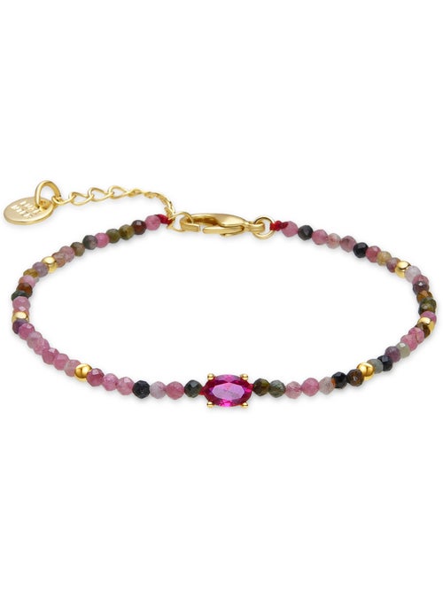 Luxenter Bracelet en Tourmaline multicolore et plaqué or 18k - Baim - Kiabi