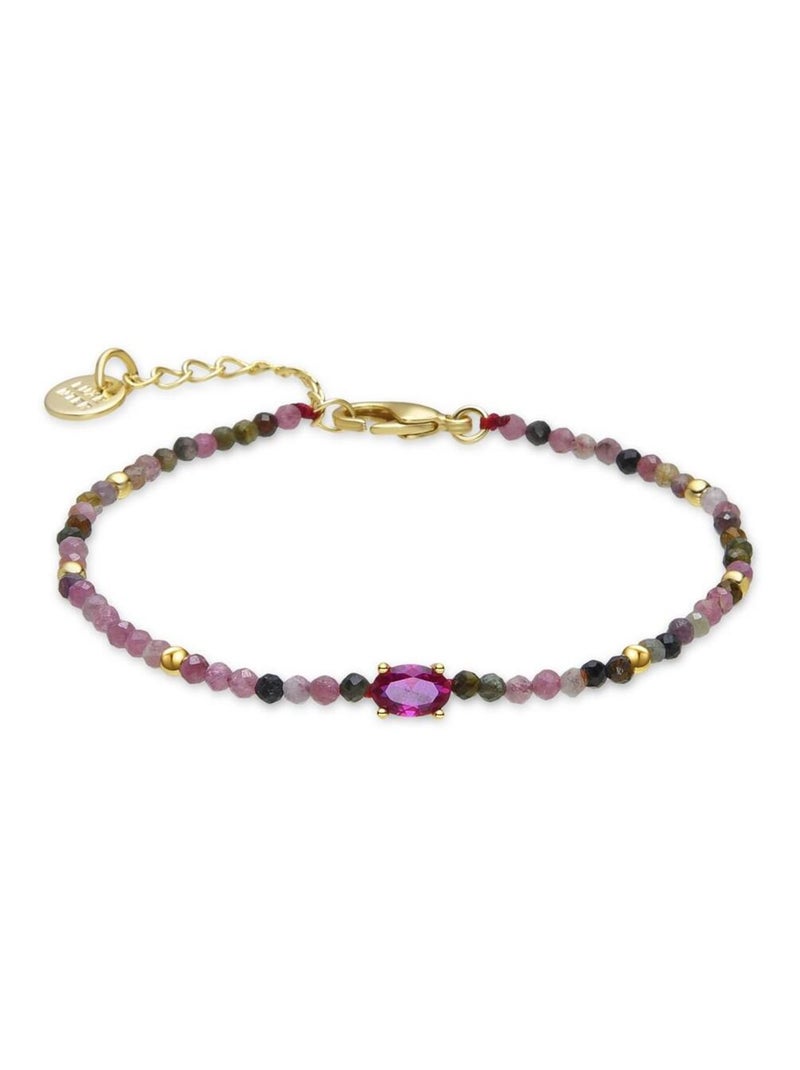 Luxenter Bracelet en Tourmaline multicolore finie plaqué or jaune 18k - Baim Multicolore - Kiabi