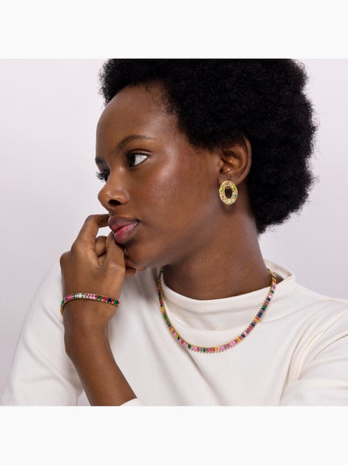 Luxenter Bracelet en zircon multicolore fini et plaqué or 18k - Gorys - Kiabi