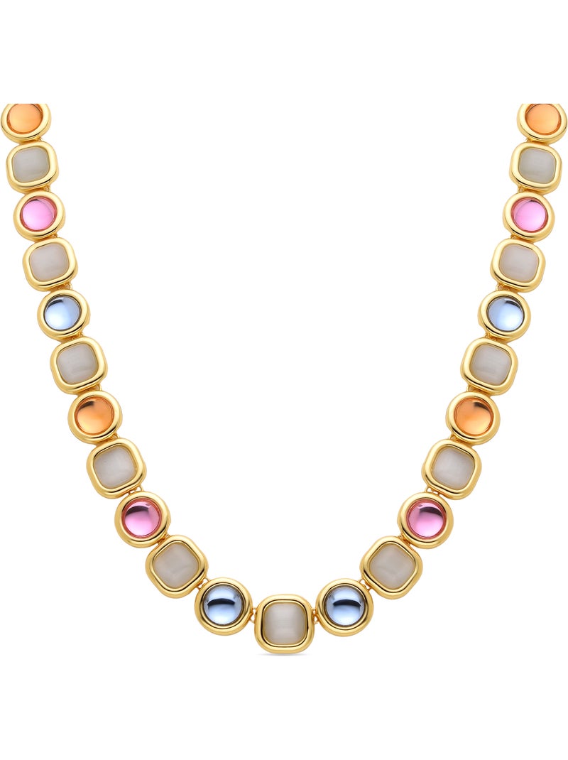 Luxenter Collier de cristal multicolore fini et plaqué or 18k - Mante Multicolore - Kiabi