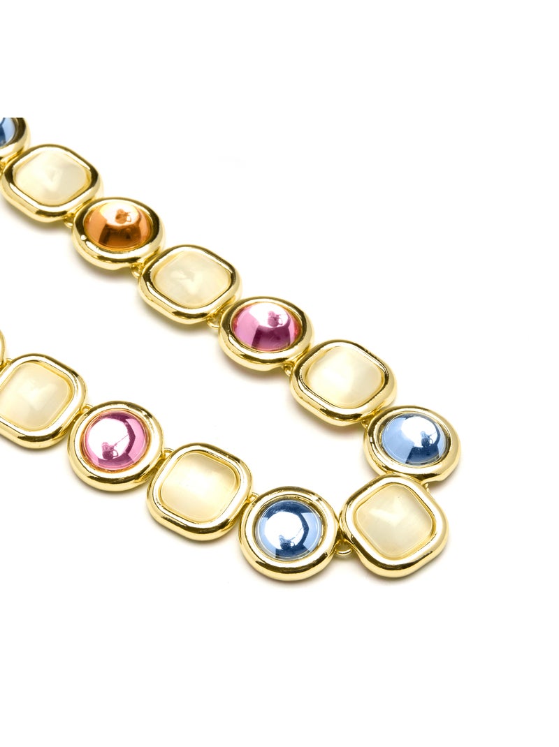 Luxenter Collier de cristal multicolore fini et plaqué or 18k - Mante Multicolore - Kiabi