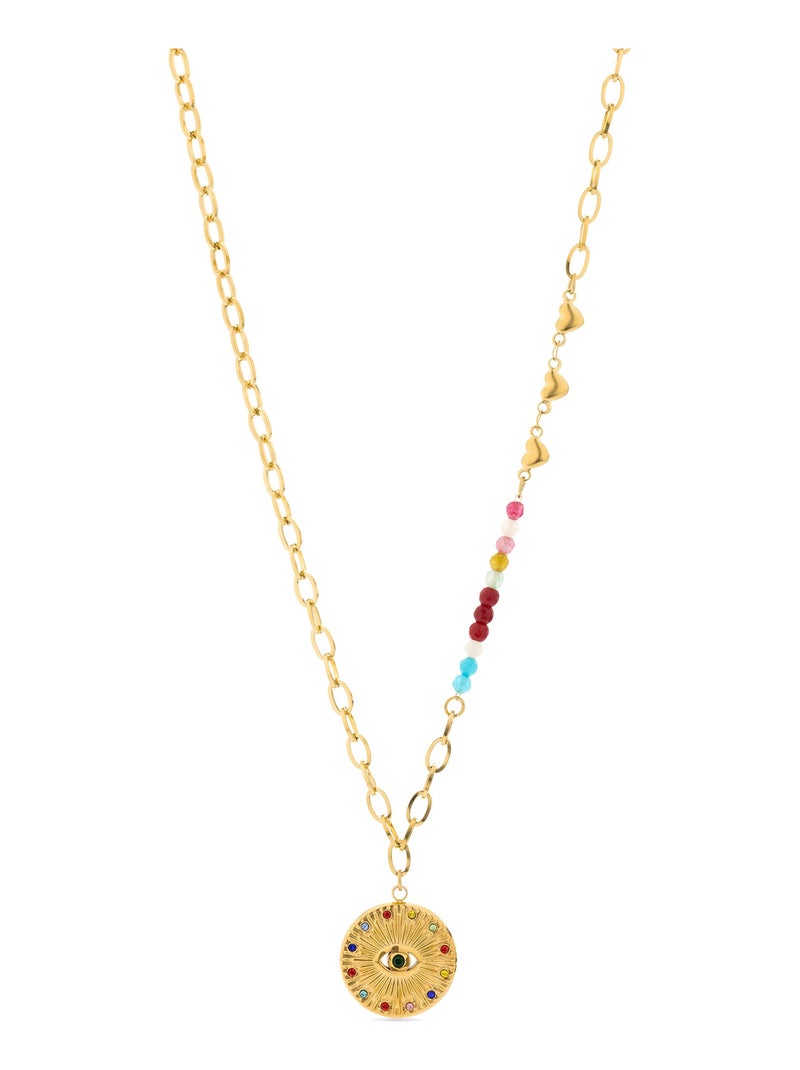 Luxenter Collier de cristal multicolore fini et plaqué or 18k - Targey Multicolore - Kiabi