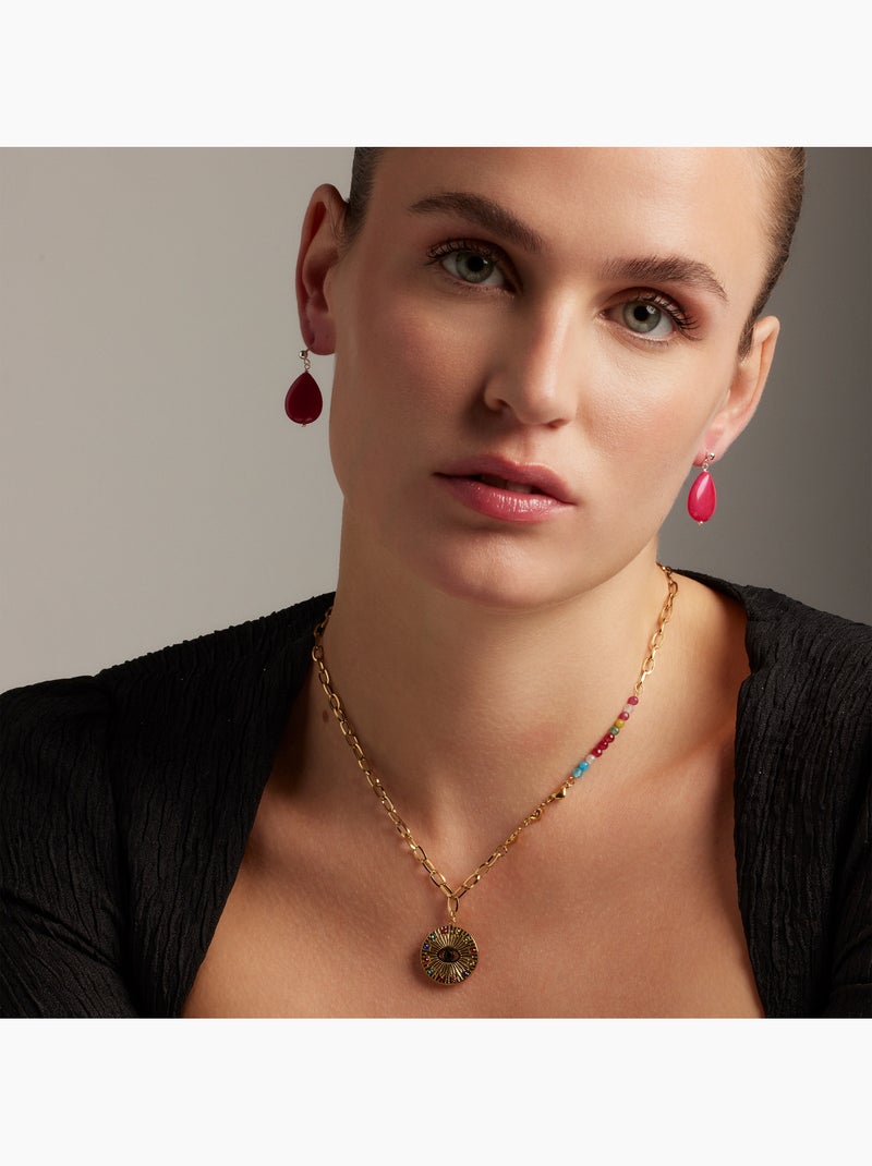 Luxenter Collier de cristal multicolore fini et plaqué or 18k - Targey Multicolore - Kiabi