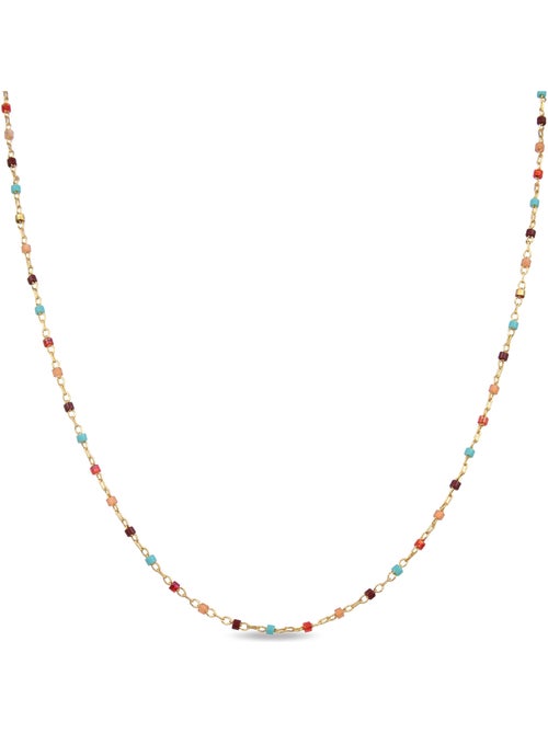 Luxenter Collier de quartz hydrothermal multicolore et plaqué or 18k - Nespo - Kiabi