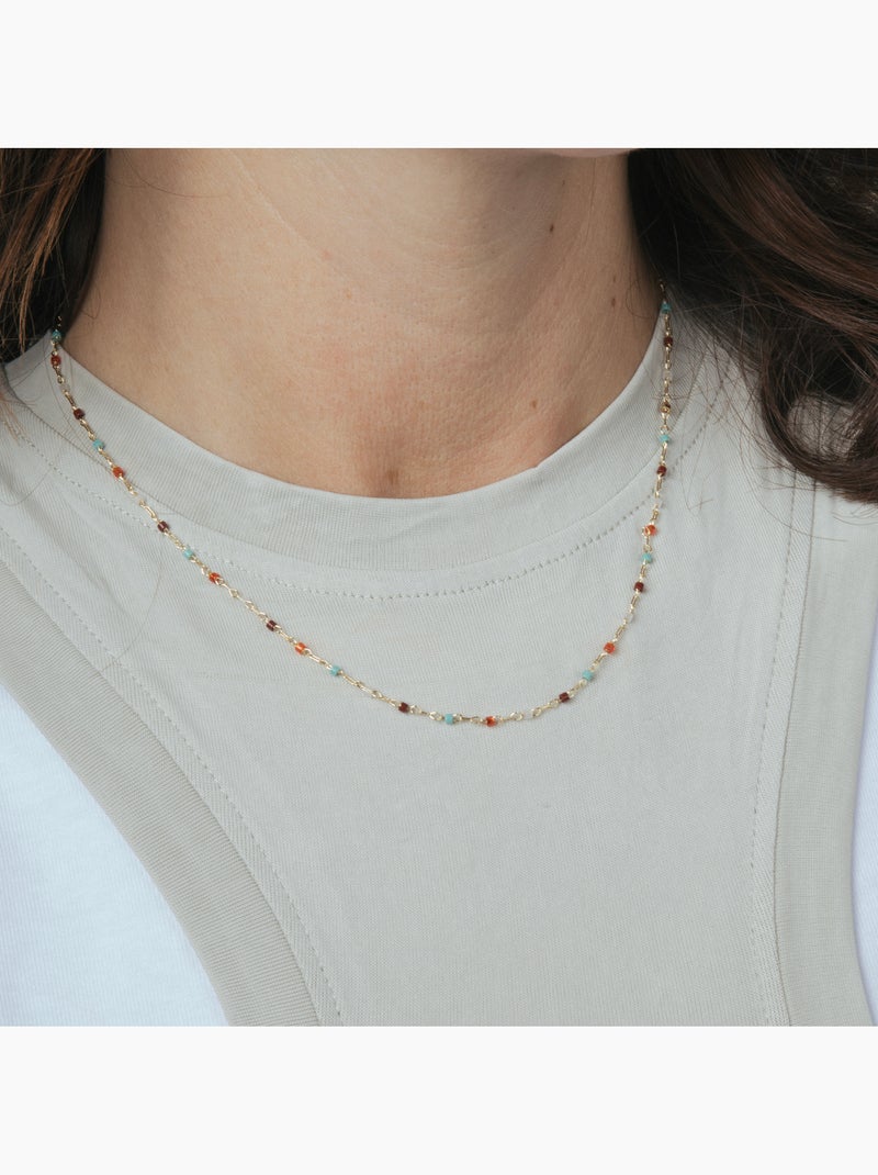 Luxenter Collier de quartz hydrothermal multicolore et plaqué or 18k - Nespo Multicolore - Kiabi