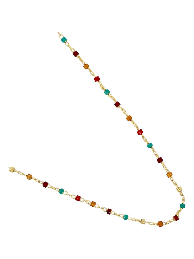 Luxenter Collier de quartz hydrothermal multicolore et plaqué or 18k - Nespo Multicolore - Kiabi