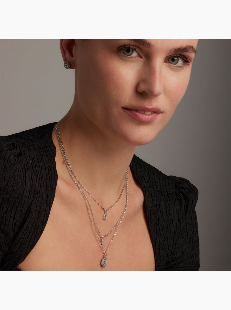Luxenter Collier de zirconium brillant plaqué rhodium - Alphabet Argent - Kiabi