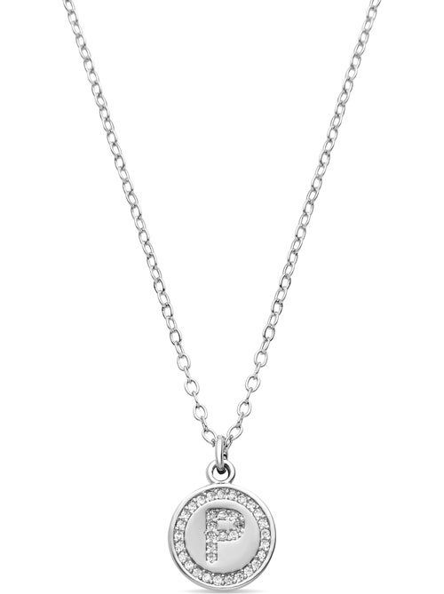 Luxenter Collier de zirconium brillant plaqué rhodium - Alphabet - Kiabi