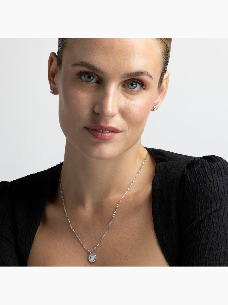 Luxenter Collier de zirconium brillant plaqué rhodium - Alphabet Blanc - Kiabi