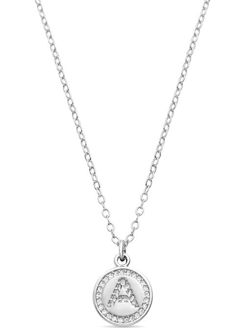 Luxenter Collier de zirconium brillant plaqué rhodium - Alphabet - Kiabi