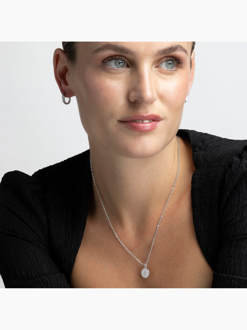 Luxenter Collier de zirconium brillant plaqué rhodium - Alphabet Blanc - Kiabi