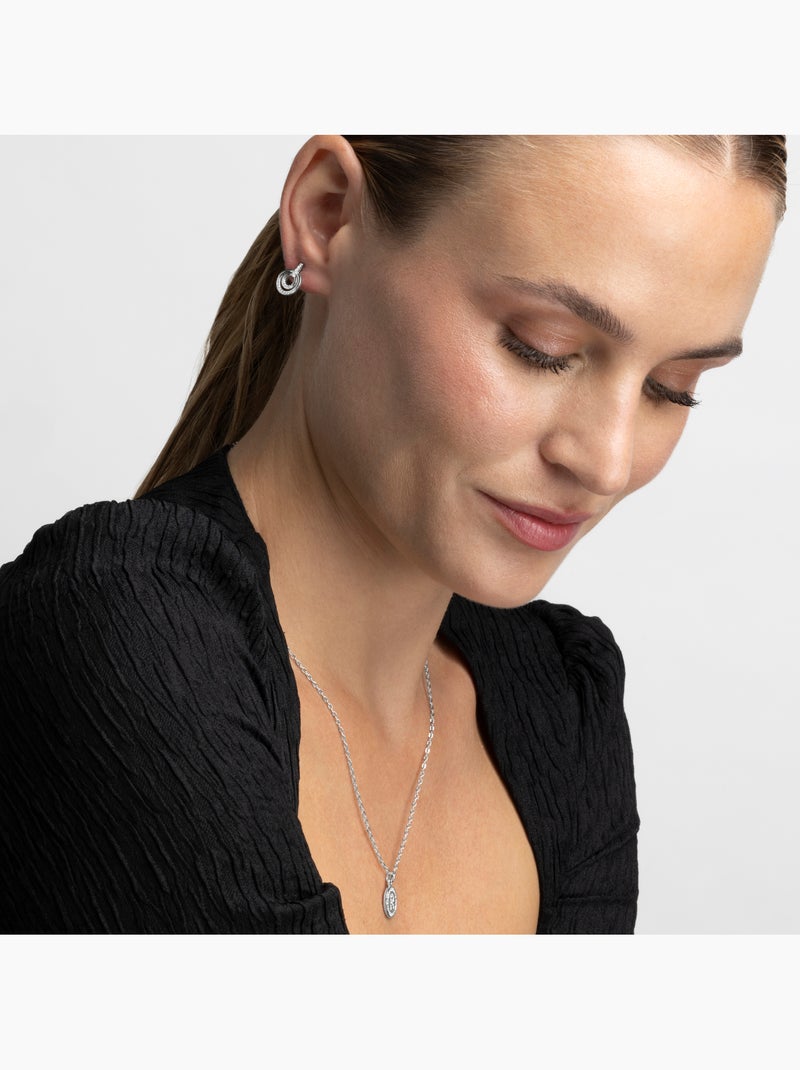 Luxenter Collier de zirconium brillant plaqué rhodium - Alphabet Blanc - Kiabi